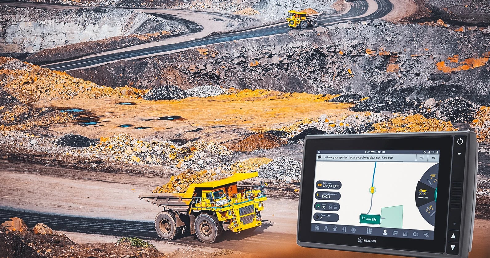 A fleet management system tracks vehicle movements and operating records to help manage haulage.