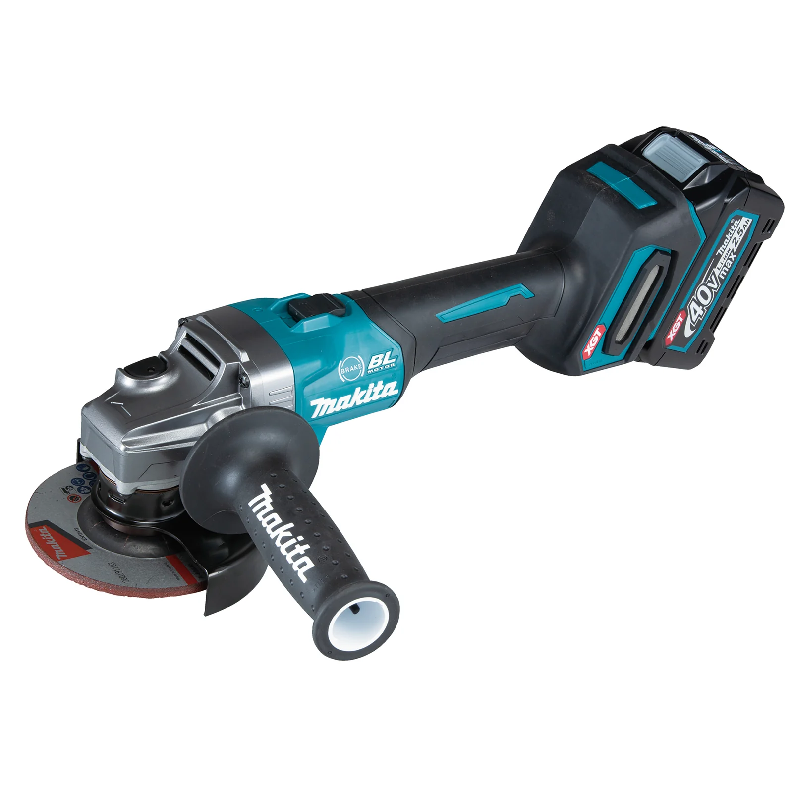 A Makita cordless angle grinder for cutting and grinding steel.
