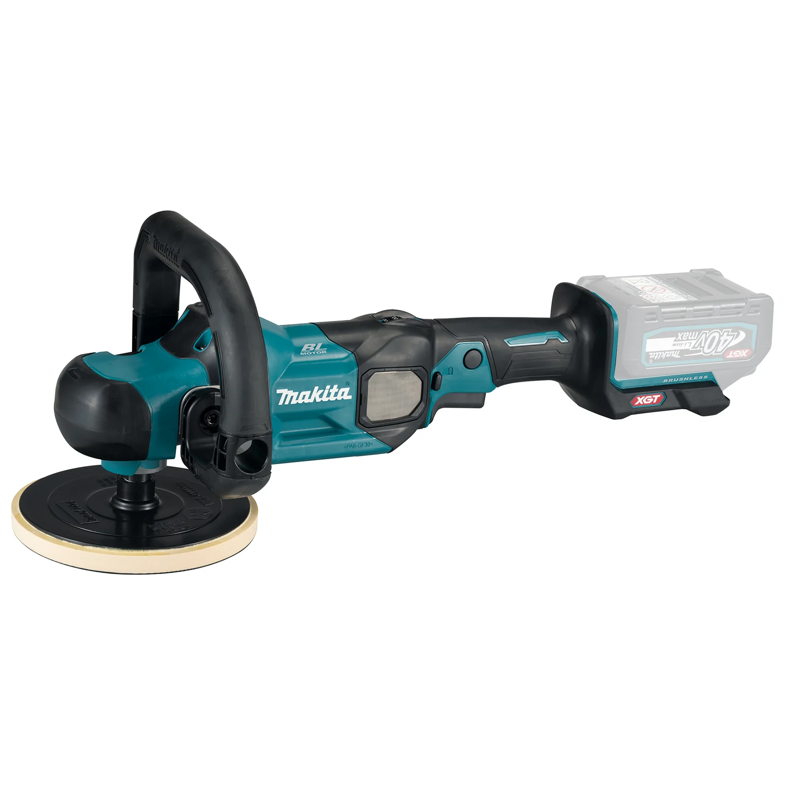 A Makita cordless polisher for finishing painted and metal surfaces.